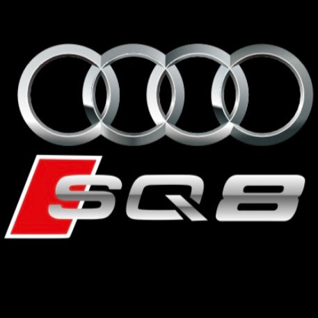 AUDI LOGO PROJECTOT LIGHTS Nr.120 (الكمية 1 = 2 Logo Films /2 أضواء الباب)