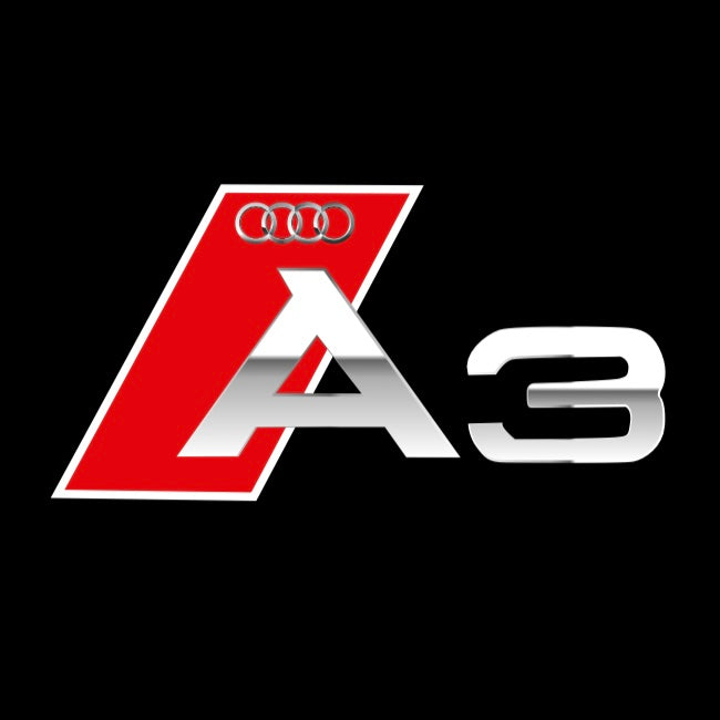 AUDI LOGO PROJECTOT LIGHTS Nr.120 (الكمية 1 = 2 Logo Films /2 أضواء الباب)