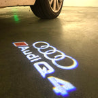 AUDI LOGO PROJECTOT LIGHTS Nr.120 (الكمية 1 = 2 Logo Films /2 أضواء الباب)