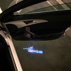 LUCES DE PROYECTOR LOGO AUDI No 120 (cantidad 1 = 2 películas con logotipo / 2 luces de puerta)