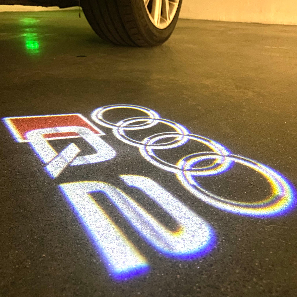 AUDI LOGO PROJECTOT LIGHTS Nr.120 (quantité 1 = 2 Logo Films /2 feux de porte)