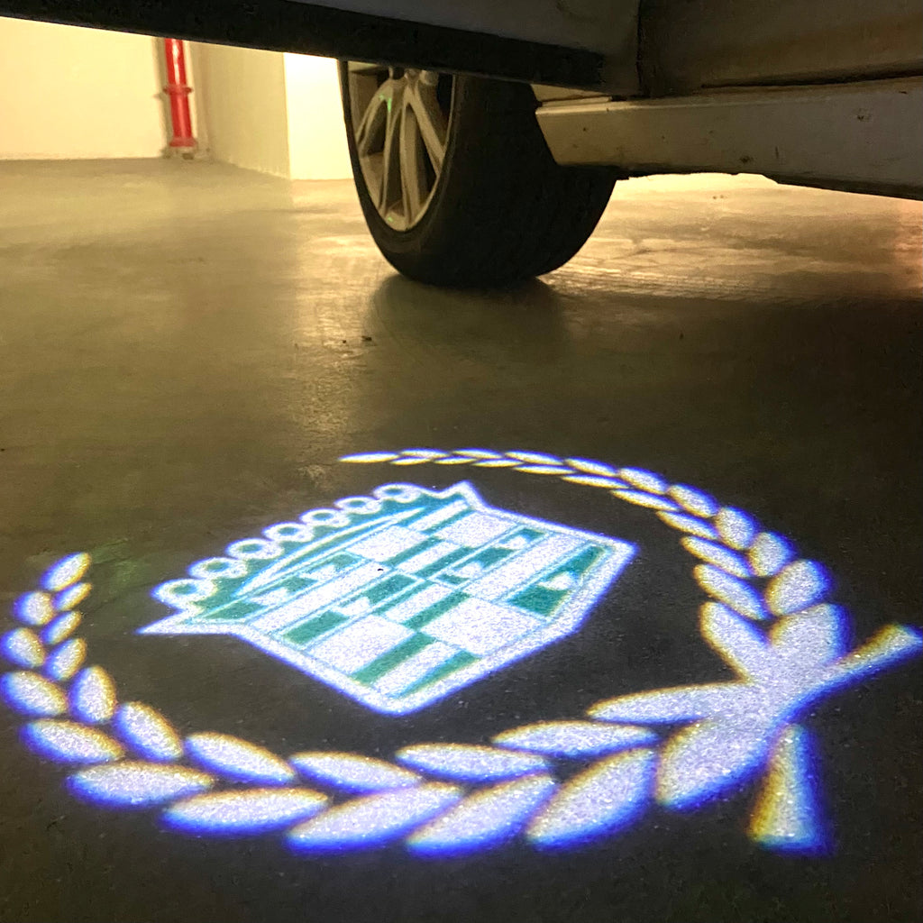 AUDI LOGO PROJECTOT LIGHTS Nr.19 (الكمية 1 = 2 Logo Films /2 أضواء الباب)