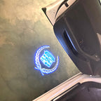 AUDI LOGO PROJECTOT LIGHTS Nr.19 (الكمية 1 = 2 Logo Films /2 أضواء الباب)