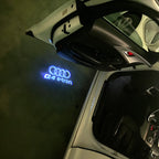 LUCES DE PROYECTOR LOGO AUDI No 120 (cantidad 1 = 2 películas con logotipo / 2 luces de puerta)