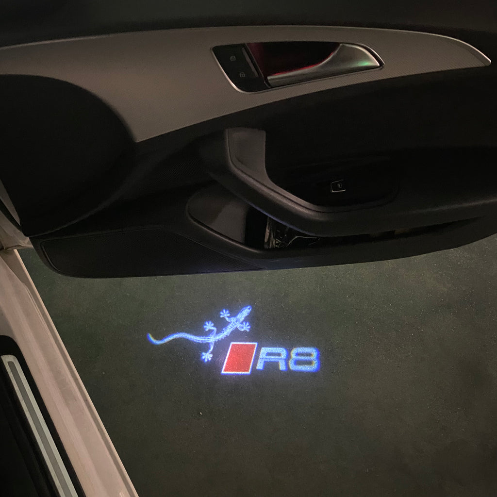 AUDI LOGO PROJECTOT LIGHTS Nr.120 (Menge 1 = 2 Logofolien /2 Türleuchten)