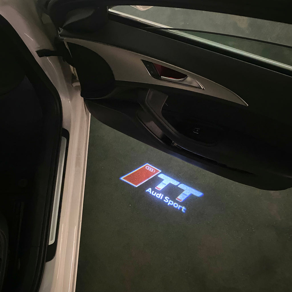 AUDI LOGO PROJECTOT LIGHTS Nr.120 (Menge 1 = 2 Logofolien /2 Türleuchten)