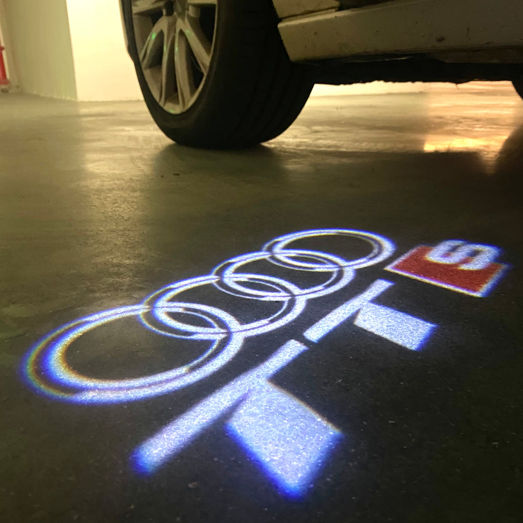 AUDI LOGO PROJECTOT LIGHTS Nr.120 (quantité 1 = 2 Logo Films /2 feux de porte)