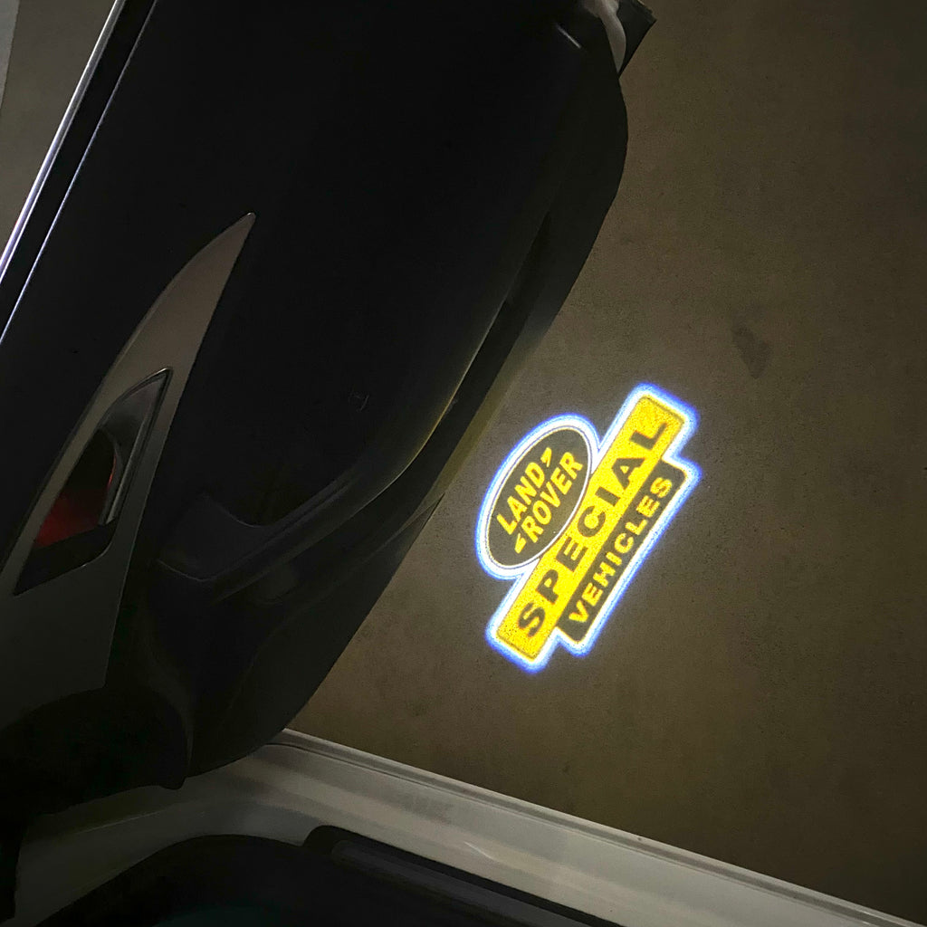 LUCES DE PROYECTOR CON LOGO Land Rover Nr.04 (cantidad 1 = 1 juegos / 2 luces de puerta)