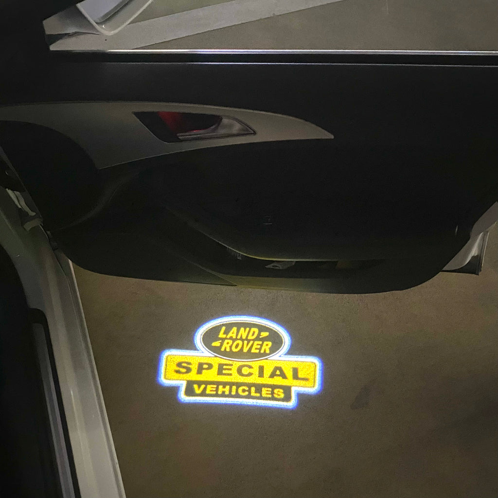 LUCES DE PROYECTOR CON LOGO Land Rover Nr.04 (cantidad 1 = 1 juegos / 2 luces de puerta)