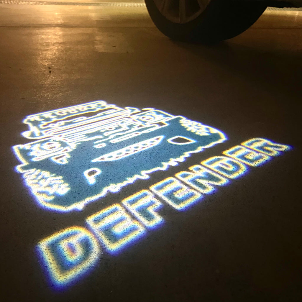Land Rover LOGO PROJECROTR LIGHTS Nr.04 (الكمية 1 = 1 مجموعة / 2 أضواء باب)