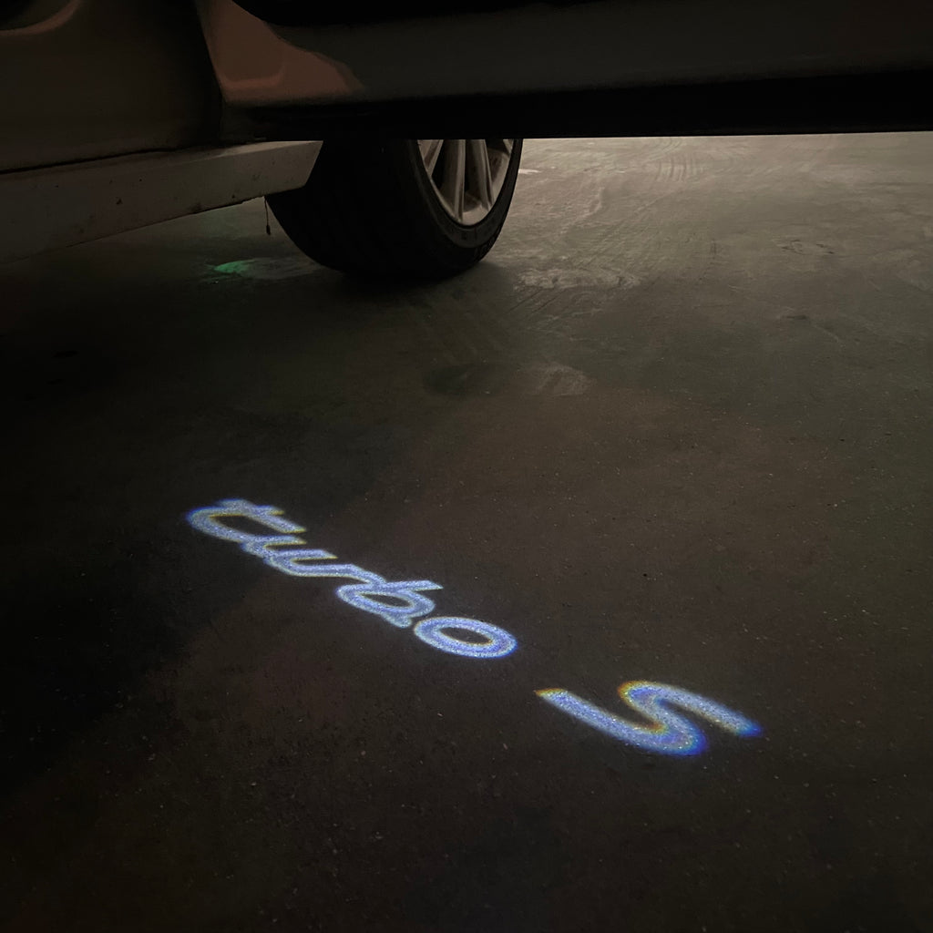 Porsche original logo projection Light No. 03 (qty. 1 = 2 logo film / 2 Door Lights)