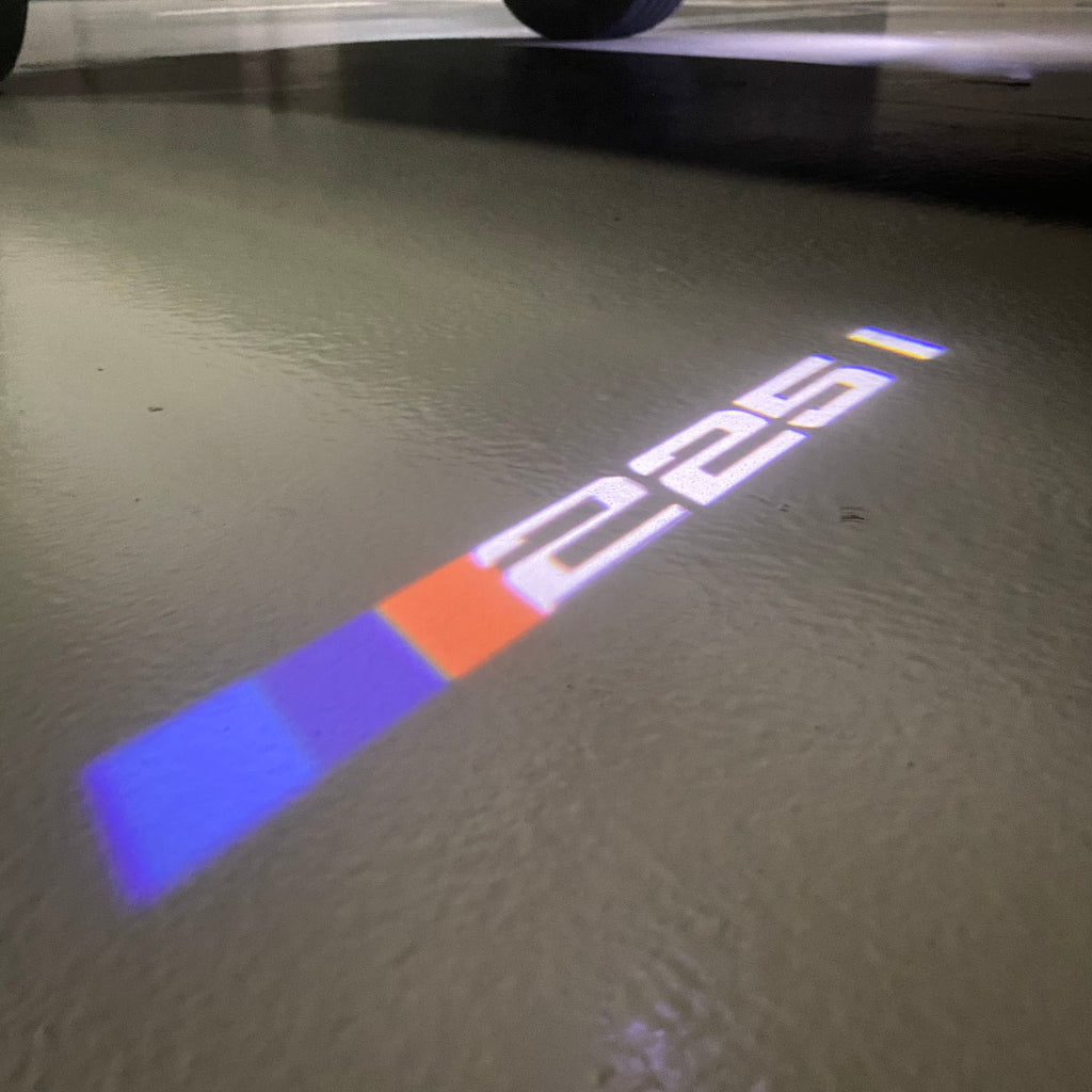 ÉCLAIRAGE DE PROJECTEUR BMW M3 LOGO Nr.24 (quantité 1 = 1 jeux / 2 feux de porte)