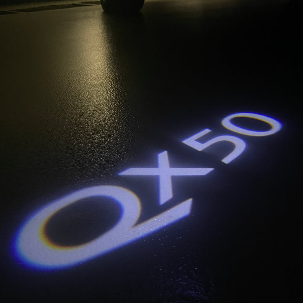 INFINTI QX50 LOGO PROJECROTR أضواء Nr.70 (الكمية 1 = 1 مجموعات / 2 أضواء الباب)