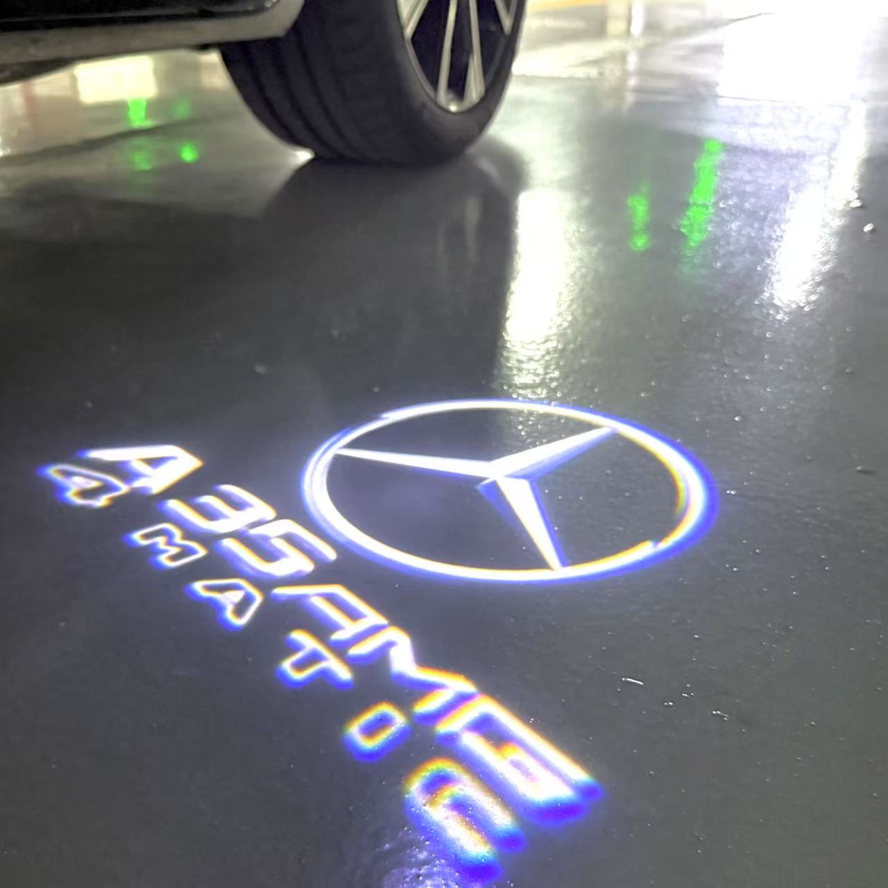 LUCI PROIETTORI LOGO MERCEDES BENZ Nr.03 (quantità 1 = 1 set / 2 luci porta)
