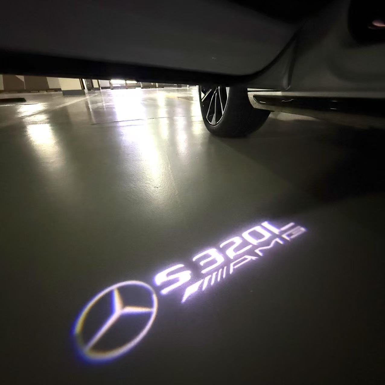 أضواء بروجكتور شعار MERCEDES BENZ رقم 03 (الكمية 1 = 1 مجموعة / 2 أضواء باب)