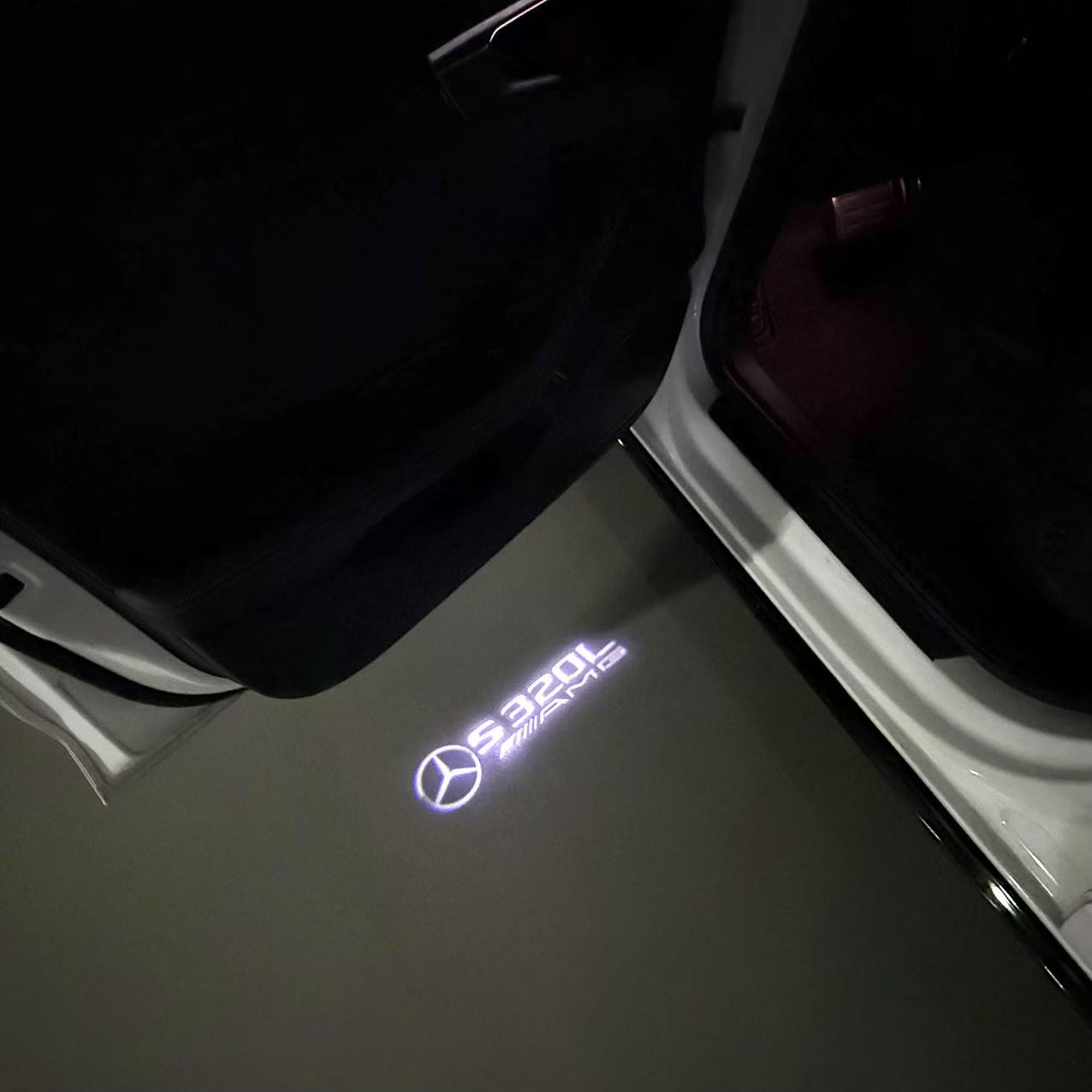 أضواء بروجكتور شعار MERCEDES BENZ رقم 03 (الكمية 1 = 1 مجموعة / 2 أضواء باب)