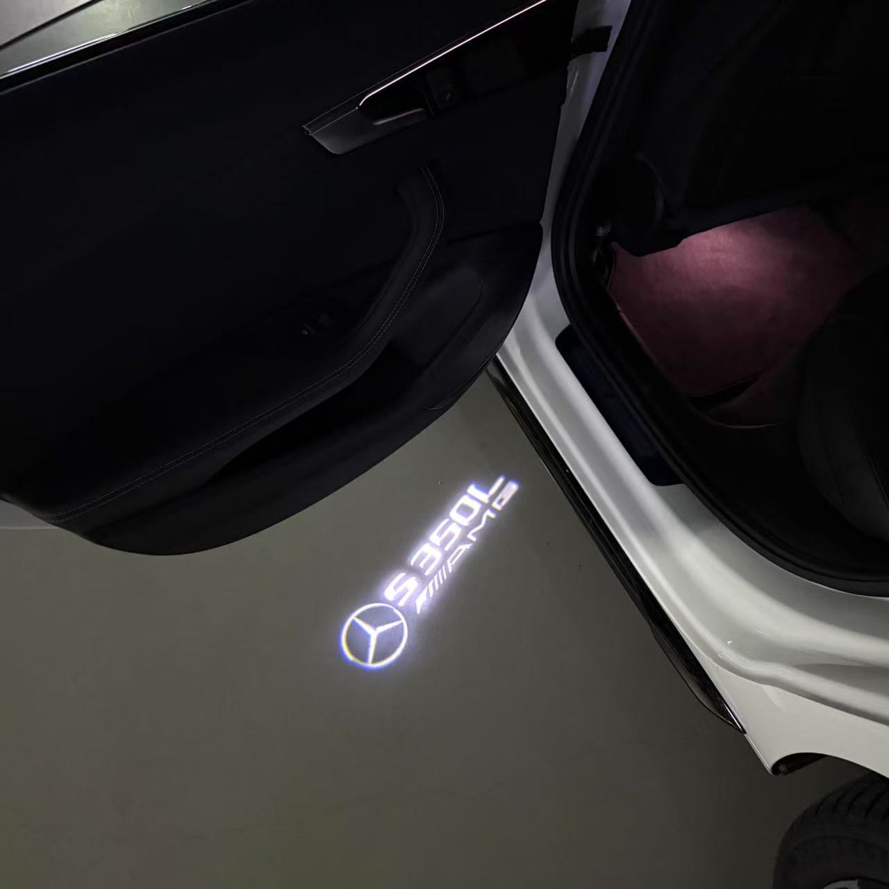 أضواء بروجكتور شعار MERCEDES BENZ رقم 03 (الكمية 1 = 1 مجموعة / 2 أضواء باب)