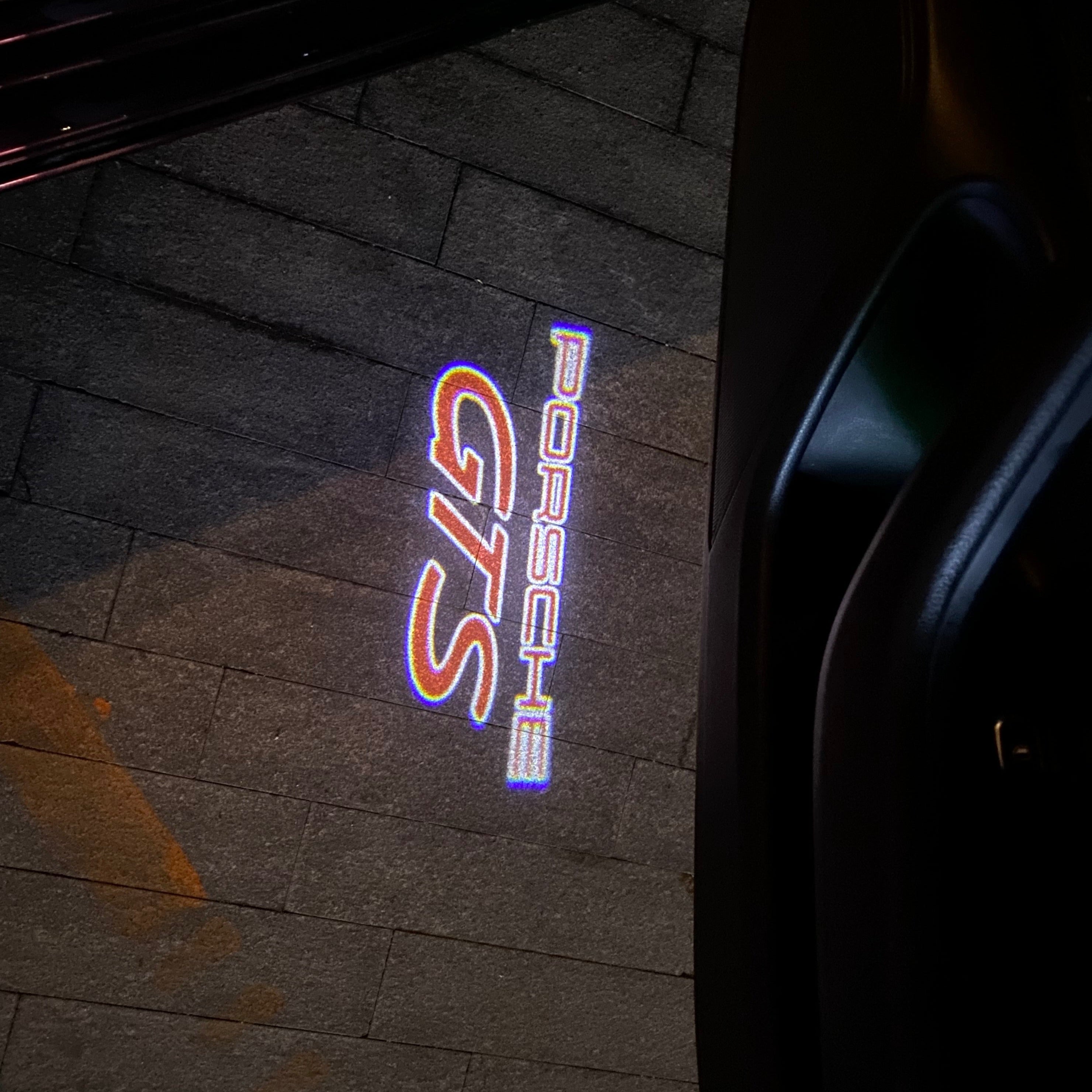 Porsche original logo projection Light No. 03 (qty. 1 = 2 logo film / 2 Door Lights)