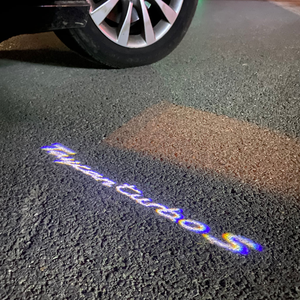 PORSCHE LOGO PROJECTOT LIGHTS Nr.87 (cantidad 1 = 2 logo película / 2 luces de puerta)