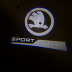 SKODA SPORT LINE LOGO PROJEKTORLEUCHTEN Nr.06 (Menge 1 = 2 Logo Film / 2 Türleuchten)
