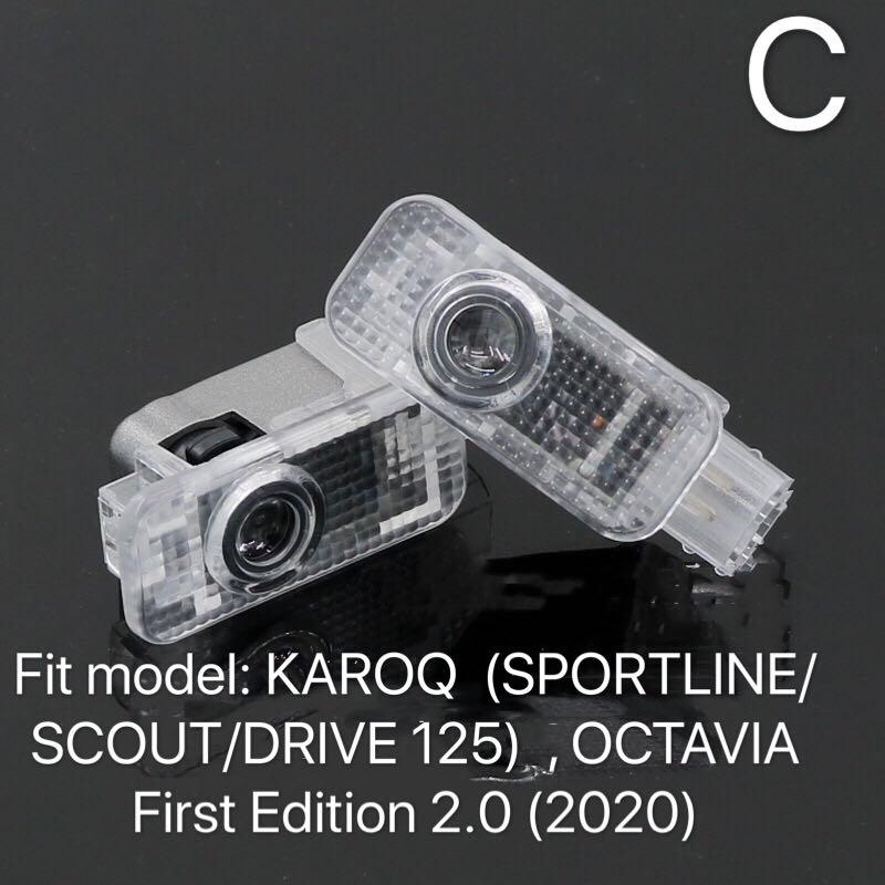 LUCES DE PROYECTOR CON LOGO SKODA Nr.19 (cantidad 1 = 2 películas con logotipo / 2 luces de puerta)