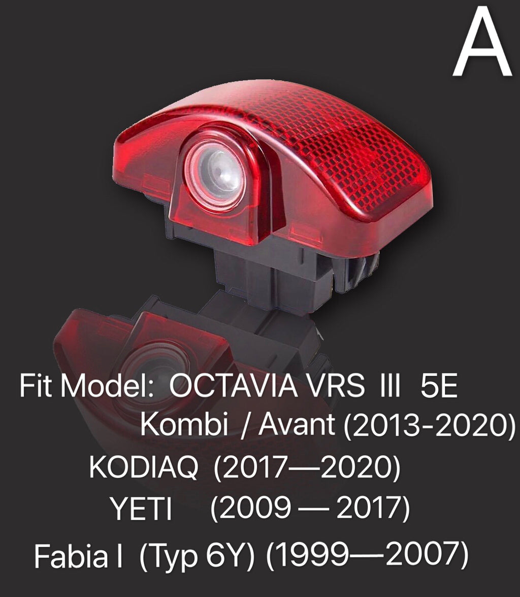 LUCES DE PROYECTOR CON LOGO SKODA Nr.19 (cantidad 1 = 2 películas con logotipo / 2 luces de puerta)