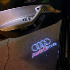 LUCI PROIETTORI LOGO AUDI Nr.255 (quantità 1 = 2 Pellicole Logo / 2 luci porta)