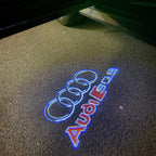 LUCI PROIETTORI LOGO AUDI Nr.255 (quantità 1 = 2 Pellicole Logo / 2 luci porta)