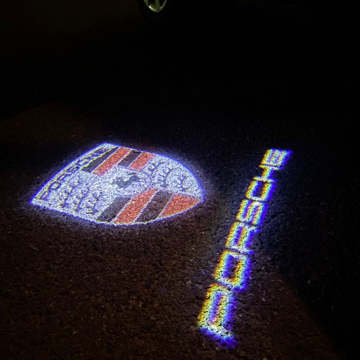 PORSCHE LOGO PROJECTOT LIGHTS Nr.36 (quantité 1 = 2 Logo Film / 2 feux de porte)