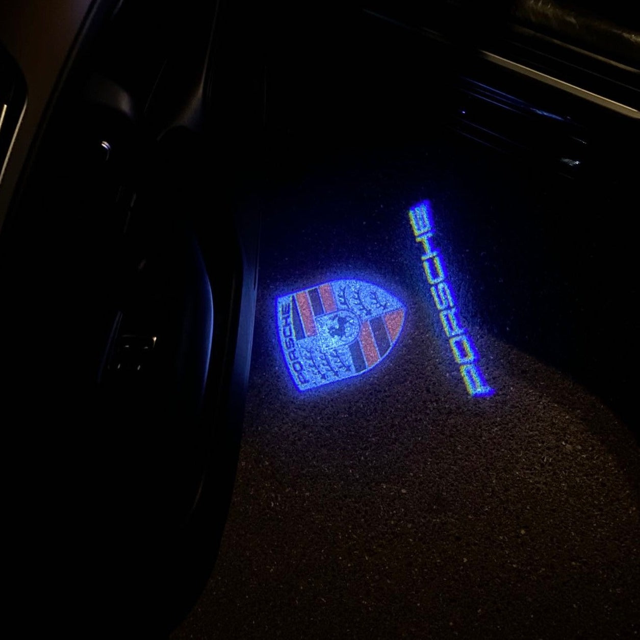 PORSCHE LOGO PROJECTOT LIGHTS Nr.36 (quantité 1 = 2 Logo Film / 2 feux de porte)