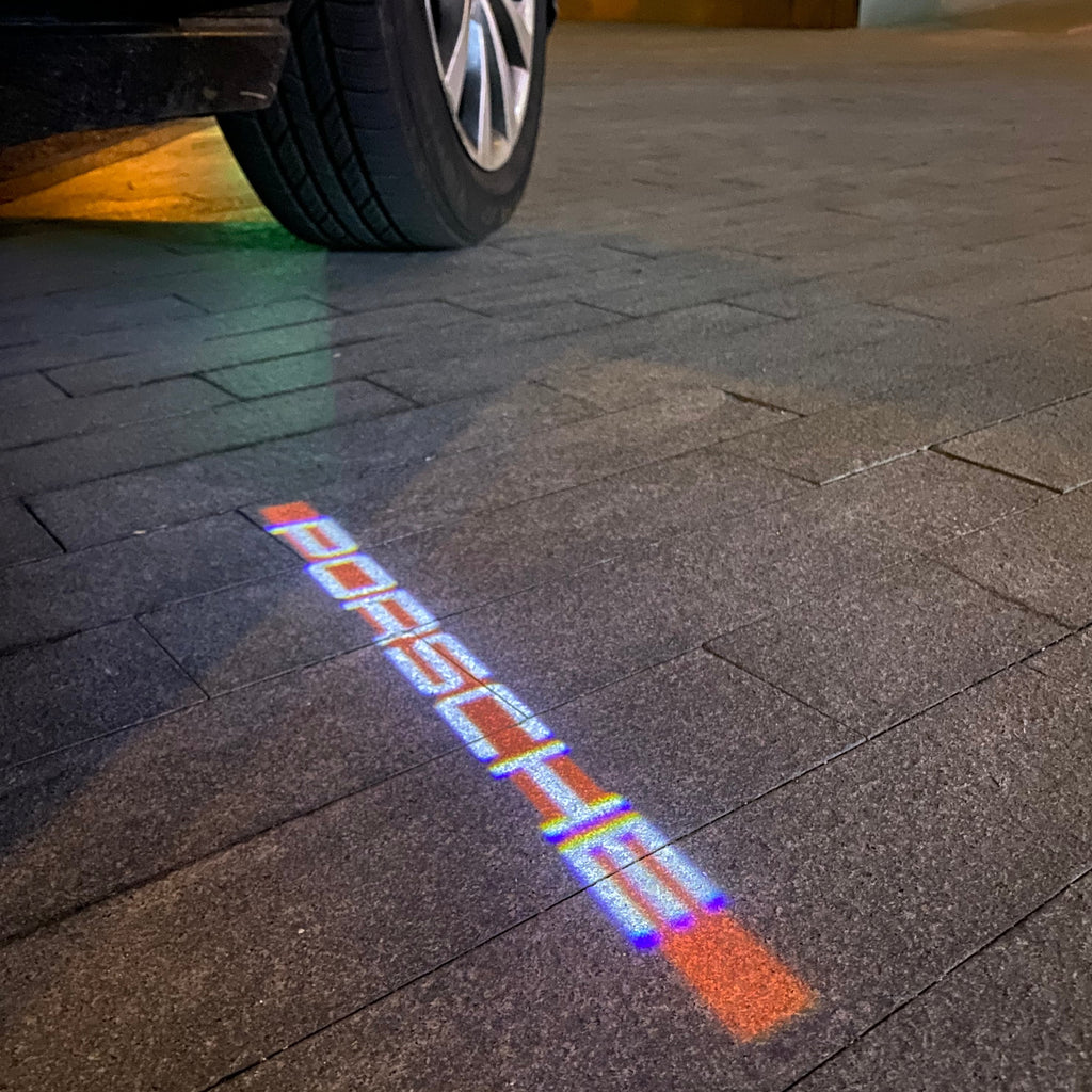 PORSCHE LOGO PROJECTOT LIGHTS Nr.74 (quantité 1 = 2 Logo Film / 2 feux de porte)
