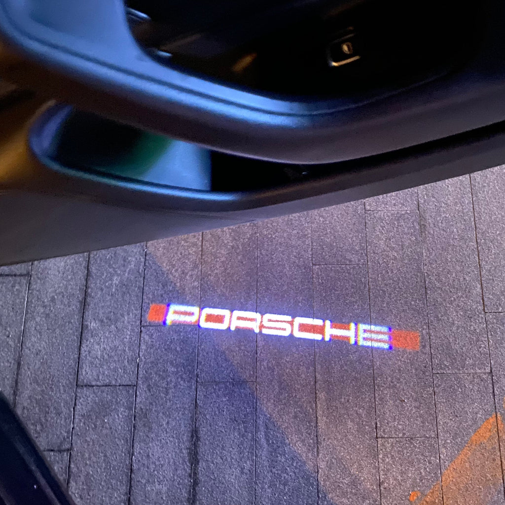 PORSCHE LOGO PROJECTOT LIGHTS Nr.74 (quantité 1 = 2 Logo Film / 2 feux de porte)