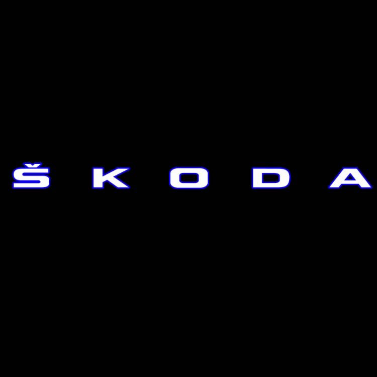 LUCES DE PROYECTOR CON LOGO SKODA Nr.19 (cantidad 1 = 2 películas con logotipo / 2 luces de puerta)