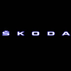 LUCES DE PROYECTOR CON LOGO SKODA Nr.19 (cantidad 1 = 2 películas con logotipo / 2 luces de puerta)
