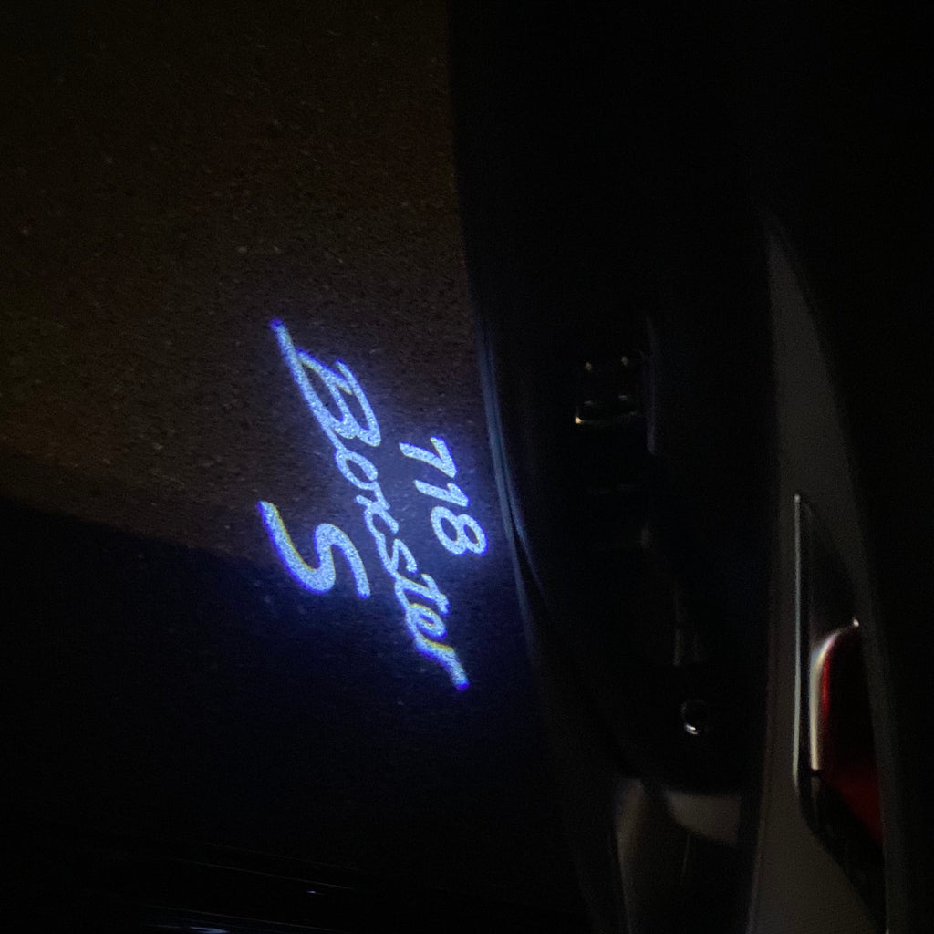 LUCES DE PROYECTO CON LOGOTIPO PORSCHE Boxster S No 17 (cantidad 1 = 2 Película de logotipo / 2 luces de puerta)