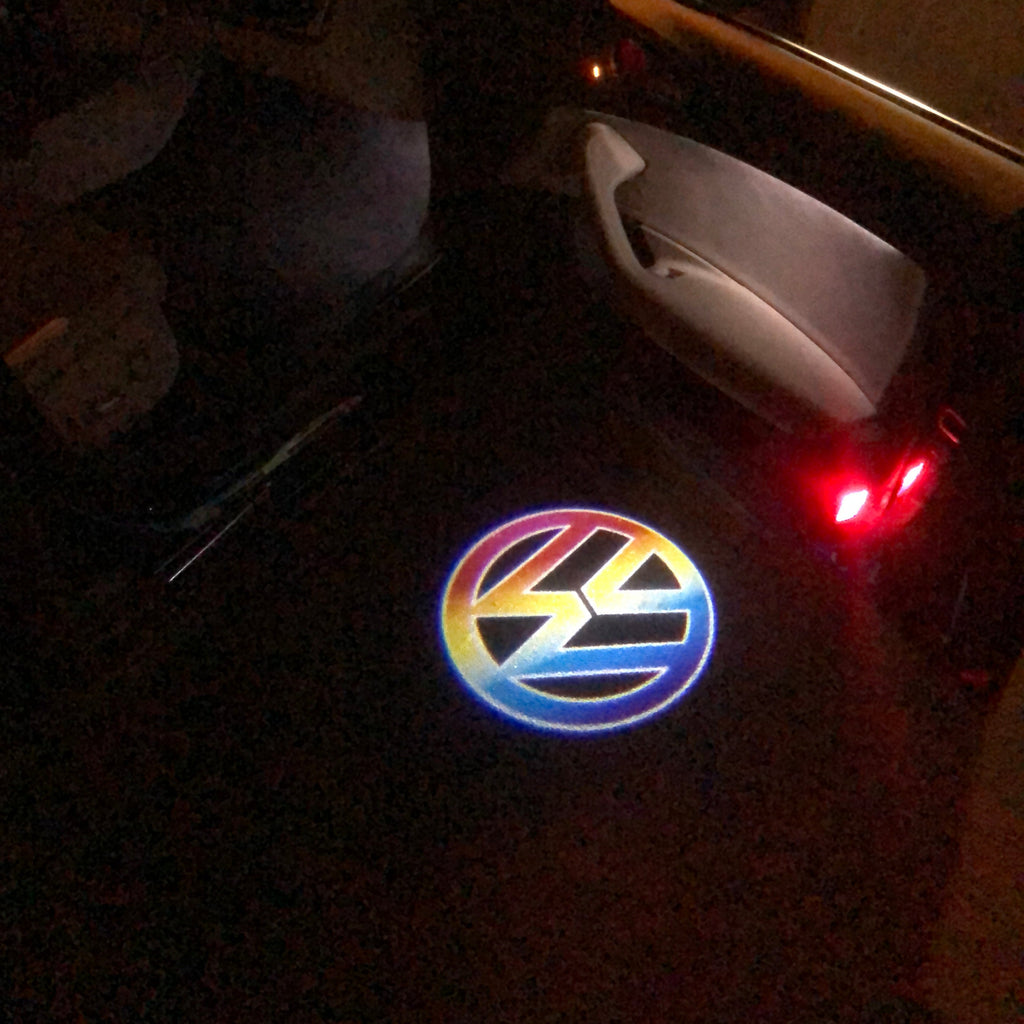 Volkswagen Türleuchten Logo Nr. 04 (Anzahl 1 = 2 Logo Folien /2 Türleuchten)
