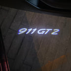 LUCES DE PROYECTOR DE LOGOTIPO ORIGINAL PORSCHE N ° 03 (cantidad 1 = 2 Película de logotipo / 2 luces de puerta)