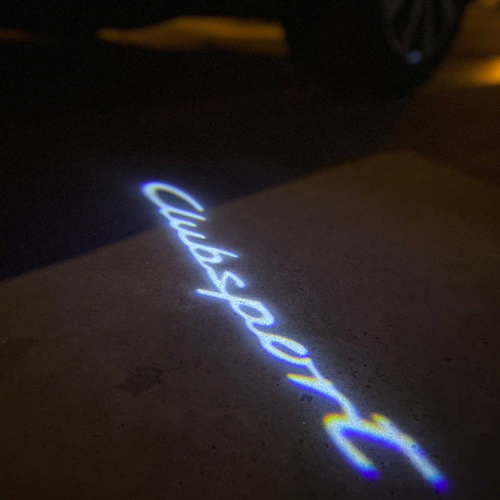 PORSCHE ORIGINAL LOGO PROJECTOT LIGHTS Nr.06 (cantidad 1 = 2 logo película / 2 luces de puerta)