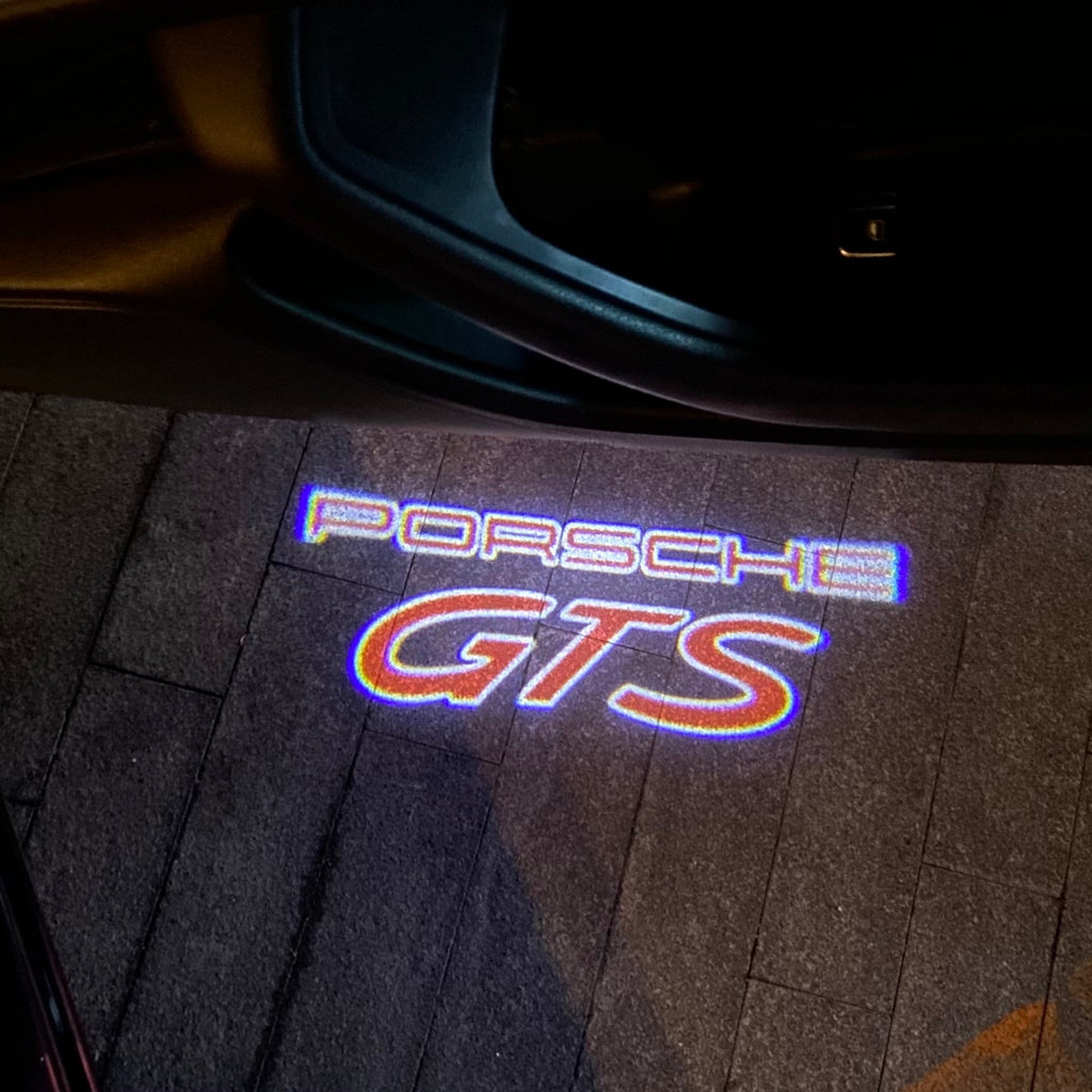 LUCES DE PROYECTOR DE LOGOTIPO ORIGINAL PORSCHE N ° 03 (cantidad 1 = 2 Película de logotipo / 2 luces de puerta)