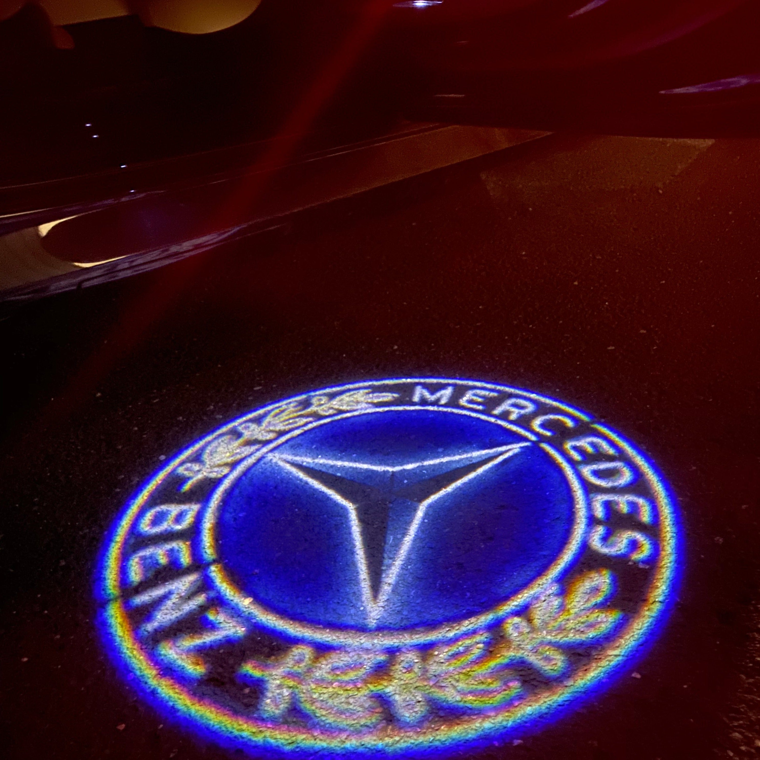 LUCI PROIETTORI LOGO MERCEDES BENZ Nr.01 (quantità 1 = 1 set / 2 luci porta)