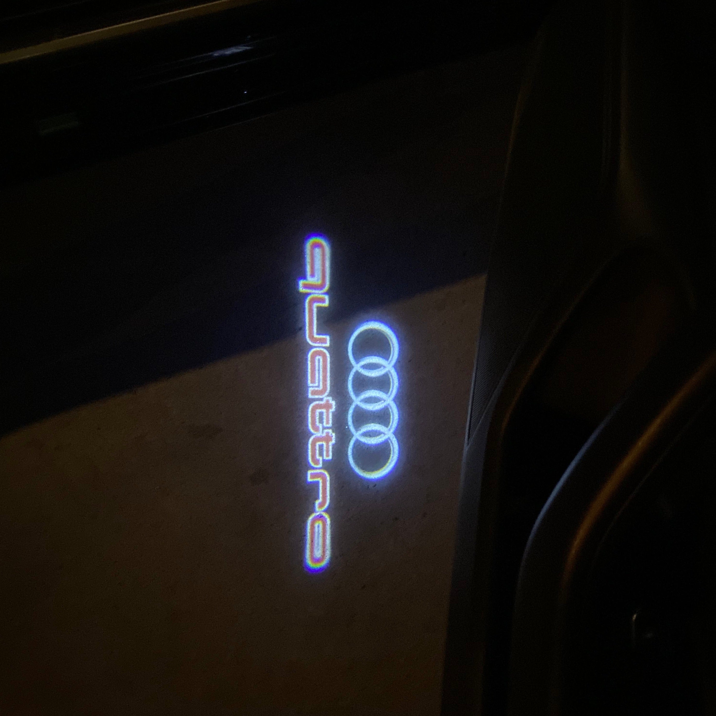 AUDI LOGO PROJECTOT LIGHTS Nr.19 (الكمية 1 = 2 Logo Films /2 أضواء الباب)