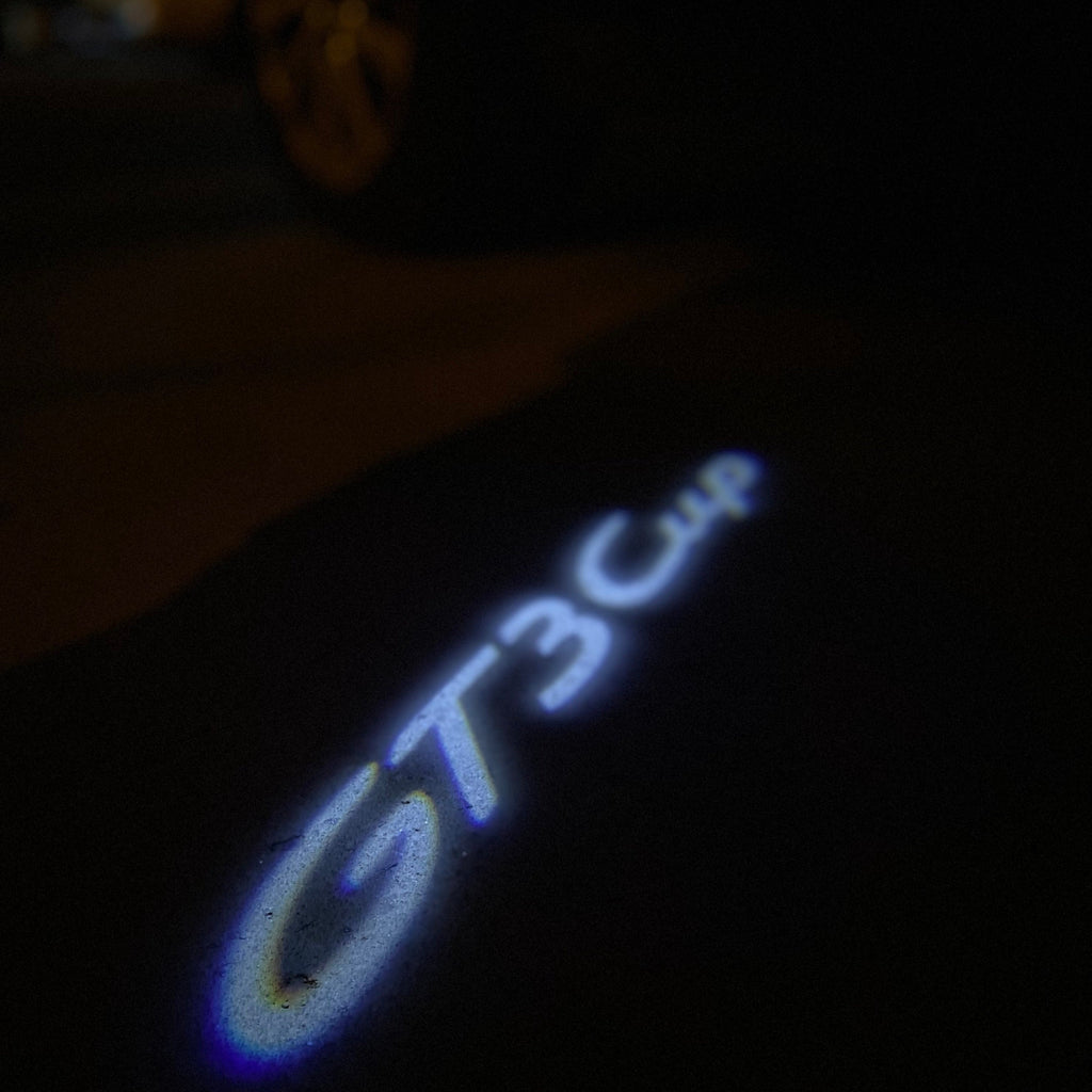 LUCES DE PROYECTOR DE LOGOTIPO ORIGINAL PORSCHE N ° 03 (cantidad 1 = 2 Película de logotipo / 2 luces de puerta)