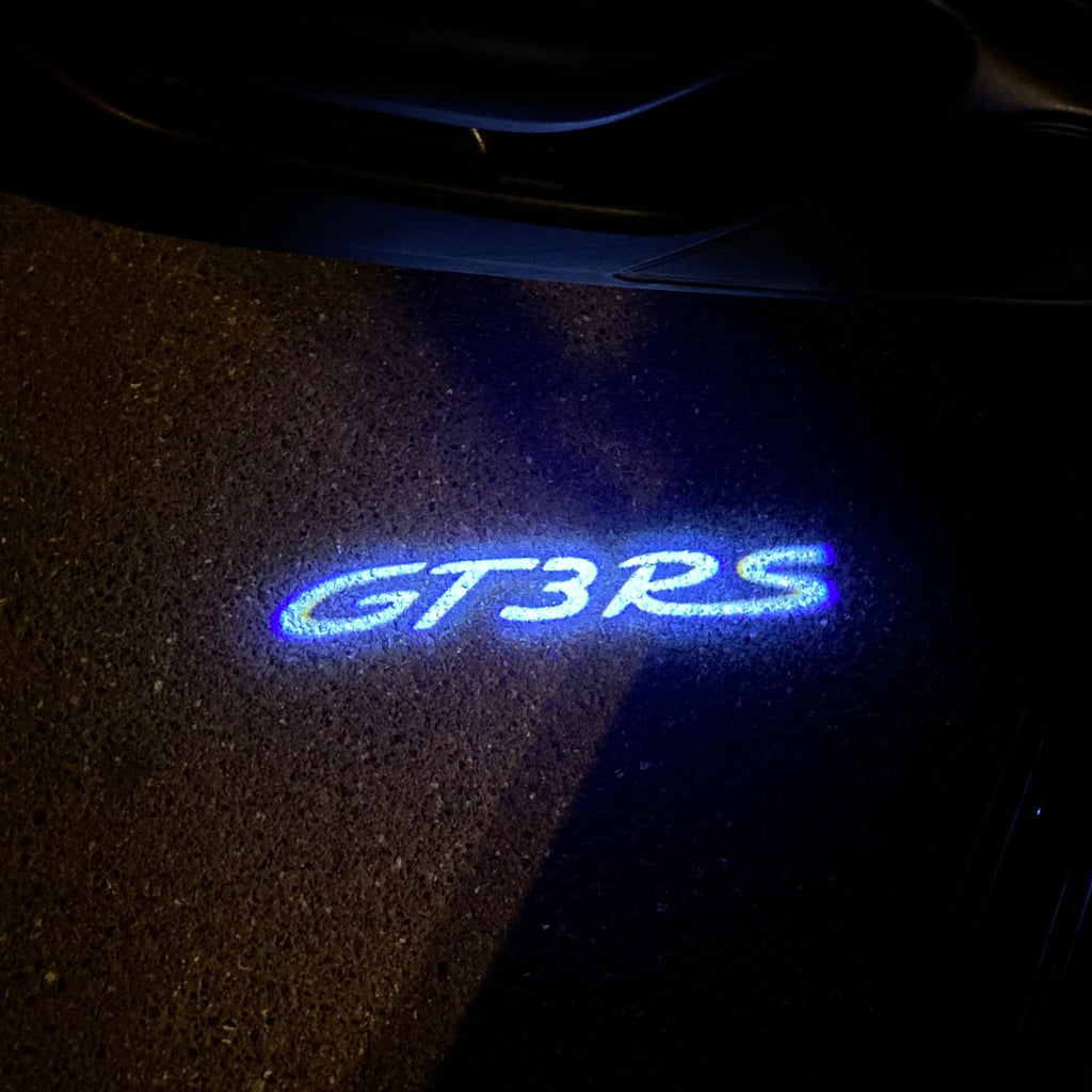 LUCES DE PROYECTOR DE LOGOTIPO ORIGINAL PORSCHE N ° 03 (cantidad 1 = 2 Película de logotipo / 2 luces de puerta)