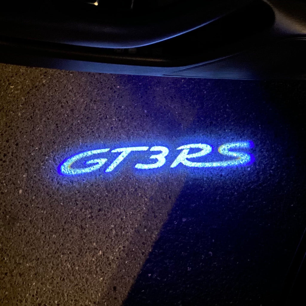 LUCES DE PROYECTOR DE LOGOTIPO ORIGINAL PORSCHE N ° 03 (cantidad 1 = 2 Película de logotipo / 2 luces de puerta)
