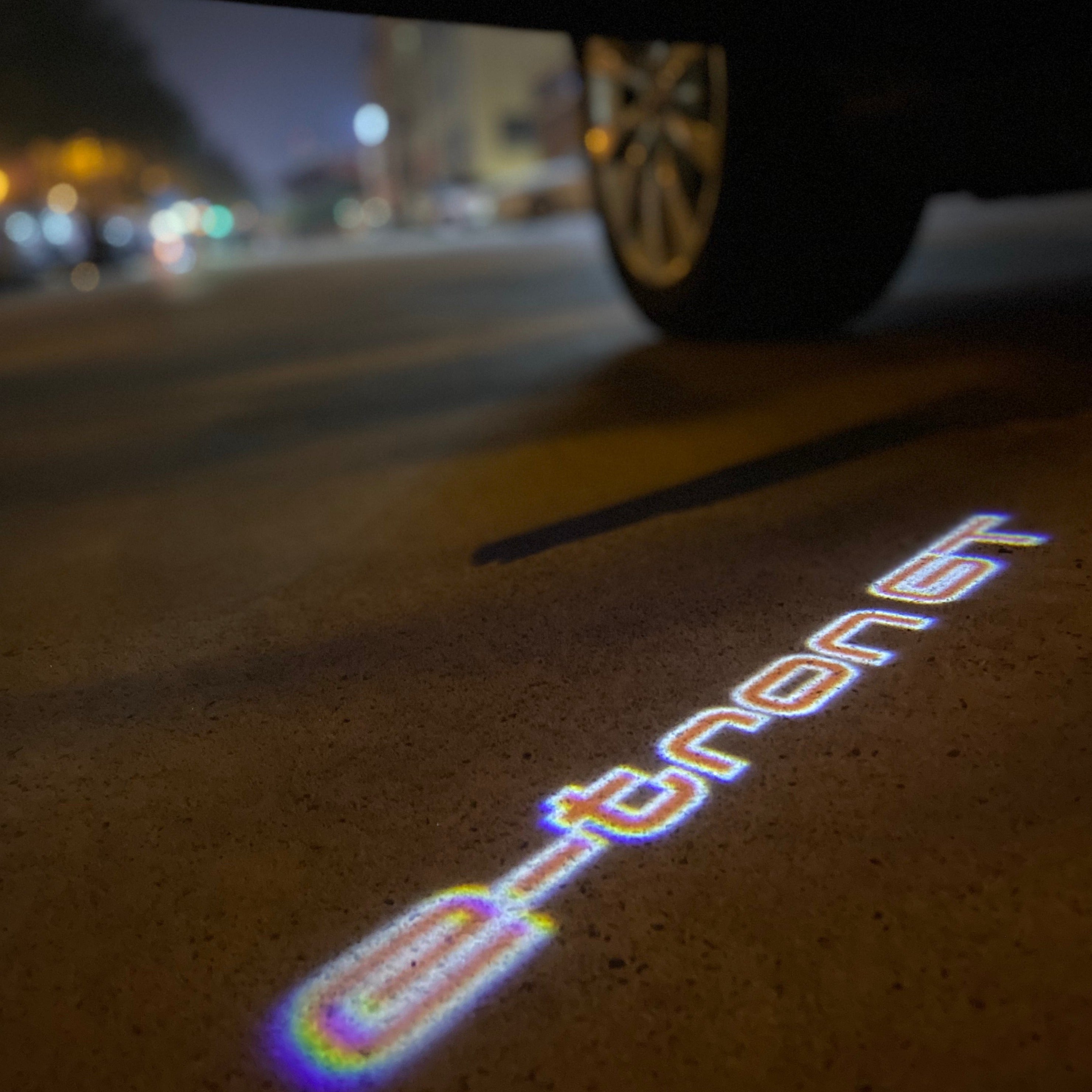 AUDI LOGO PROJECTOT LIGHTS Nr.19 (الكمية 1 = 2 Logo Films /2 أضواء الباب)