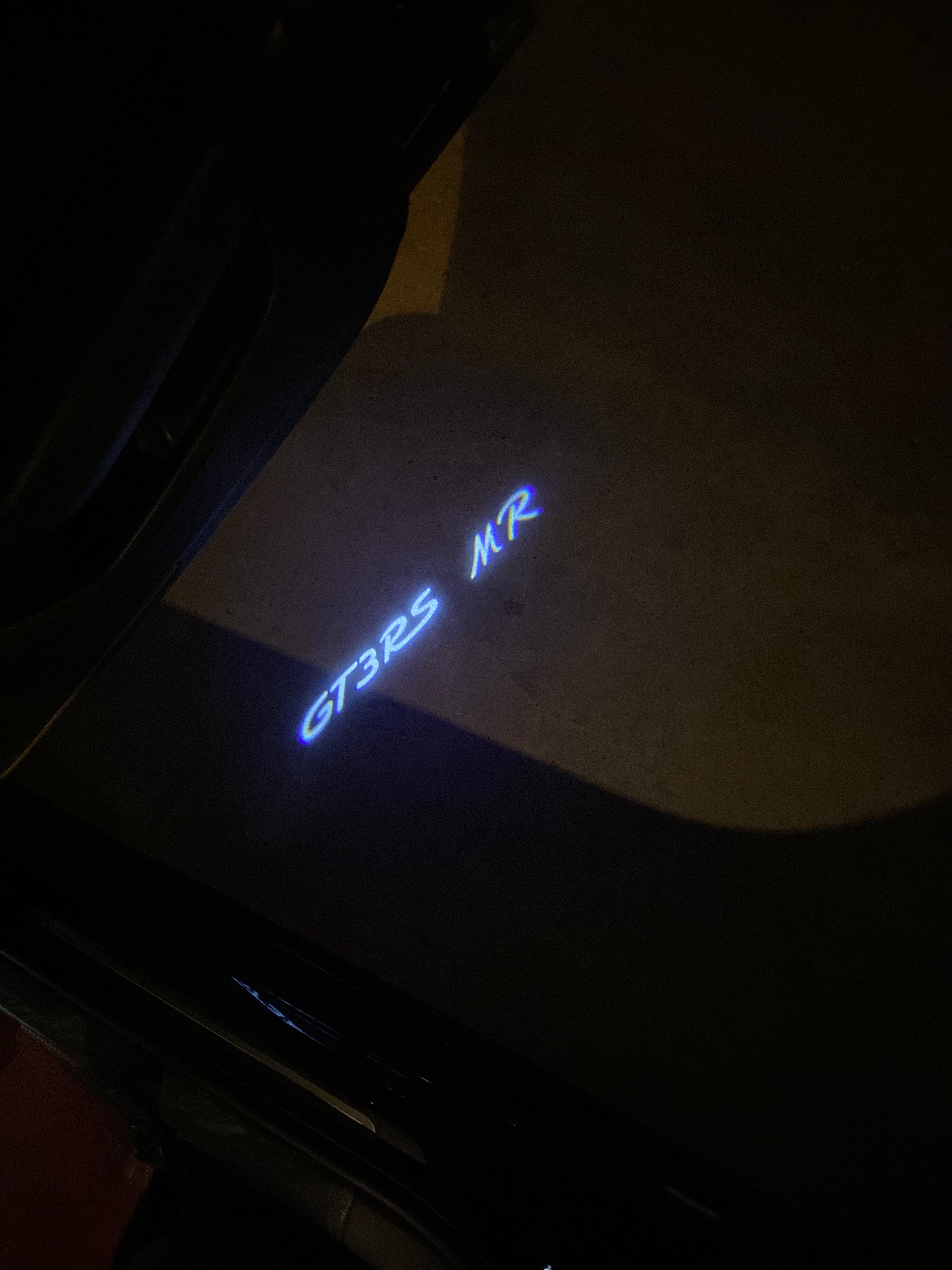 Porsche original logo projection Light No. 03 (qty. 1 = 2 logo film / 2 Door Lights)