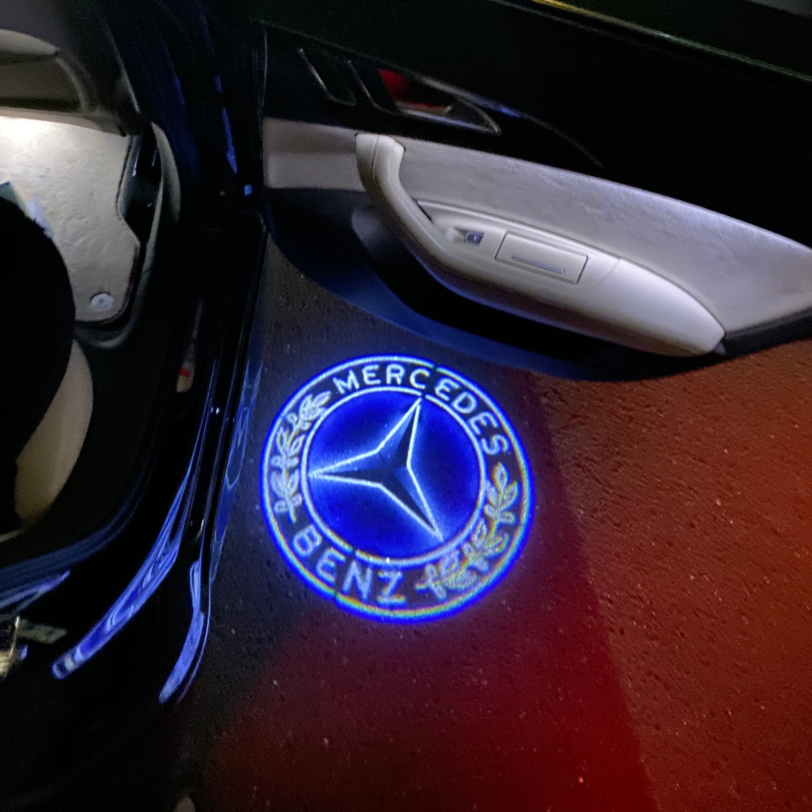 LUCI PROIETTORI LOGO MERCEDES BENZ Nr.01 (quantità 1 = 1 set / 2 luci porta)