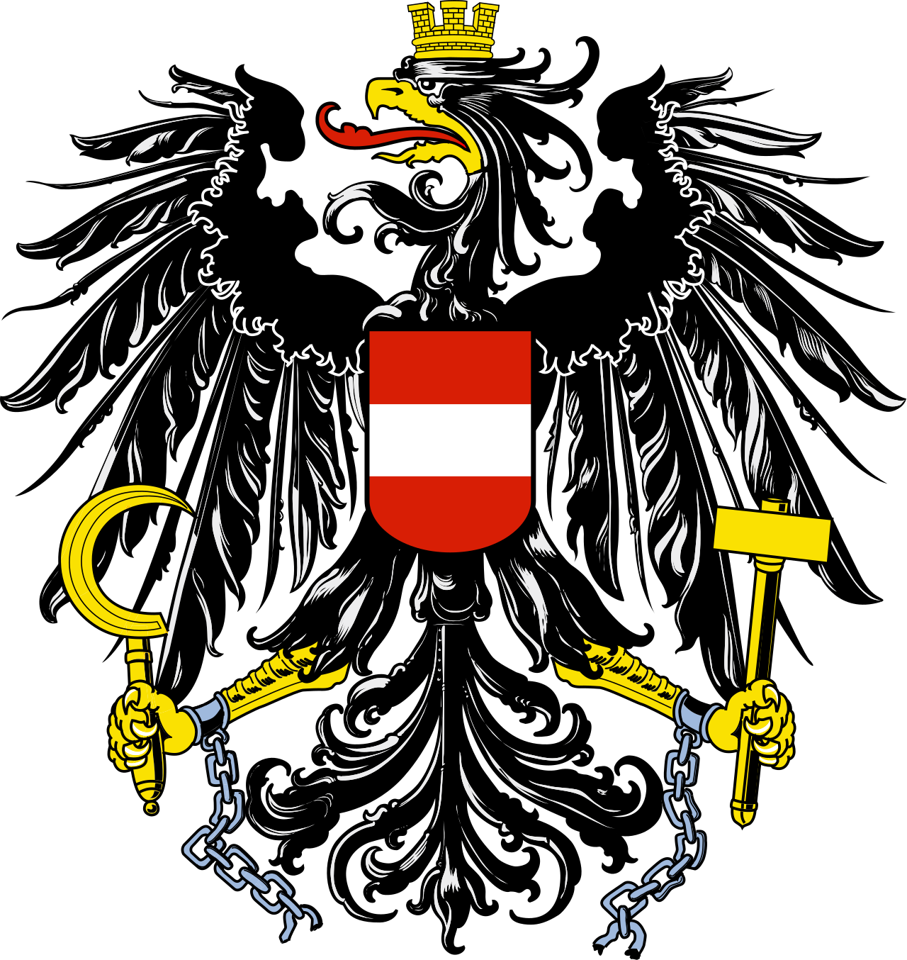 النمسا Österreich شعار العلم الوطني (كمية 1 = 1 مجموعات / 2 فيلم شعار / يمكن استبدال أضواء شعارات أخرى)