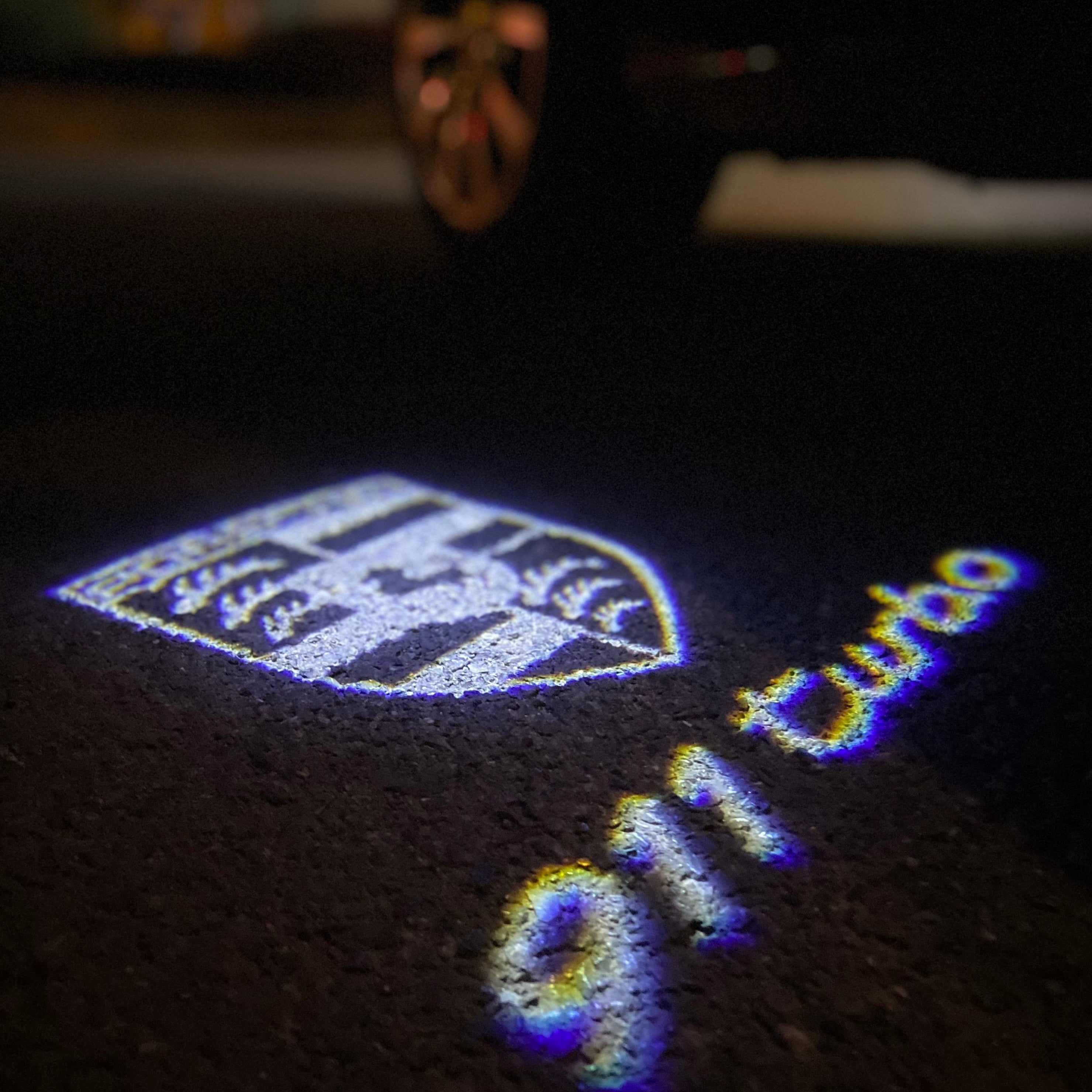 PORSCHE LOGO PROJECTOT LIGHTS Nr.81 (quantité 1 = 2 Logo Film / 2 feux de porte)