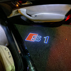 AUDI S1 LOGO PROJECTOT LIGHTS Nr.19 (Menge 1 = 2 Logofolien /2 Türleuchten)